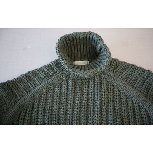 H&M Women's Sz XS Light Khaki Green L/S Knitted Jumper Turtleneck Sweater - Picture 4 of 11